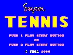 Great Tennis title screen for Sega Mark III